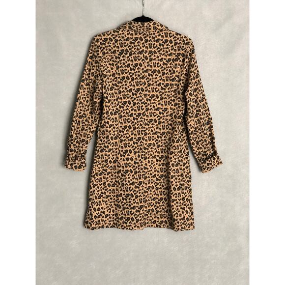 Umgee Women's Small Leopard Print Long Sleeve Shirt Dress. - Picture 5 of 6